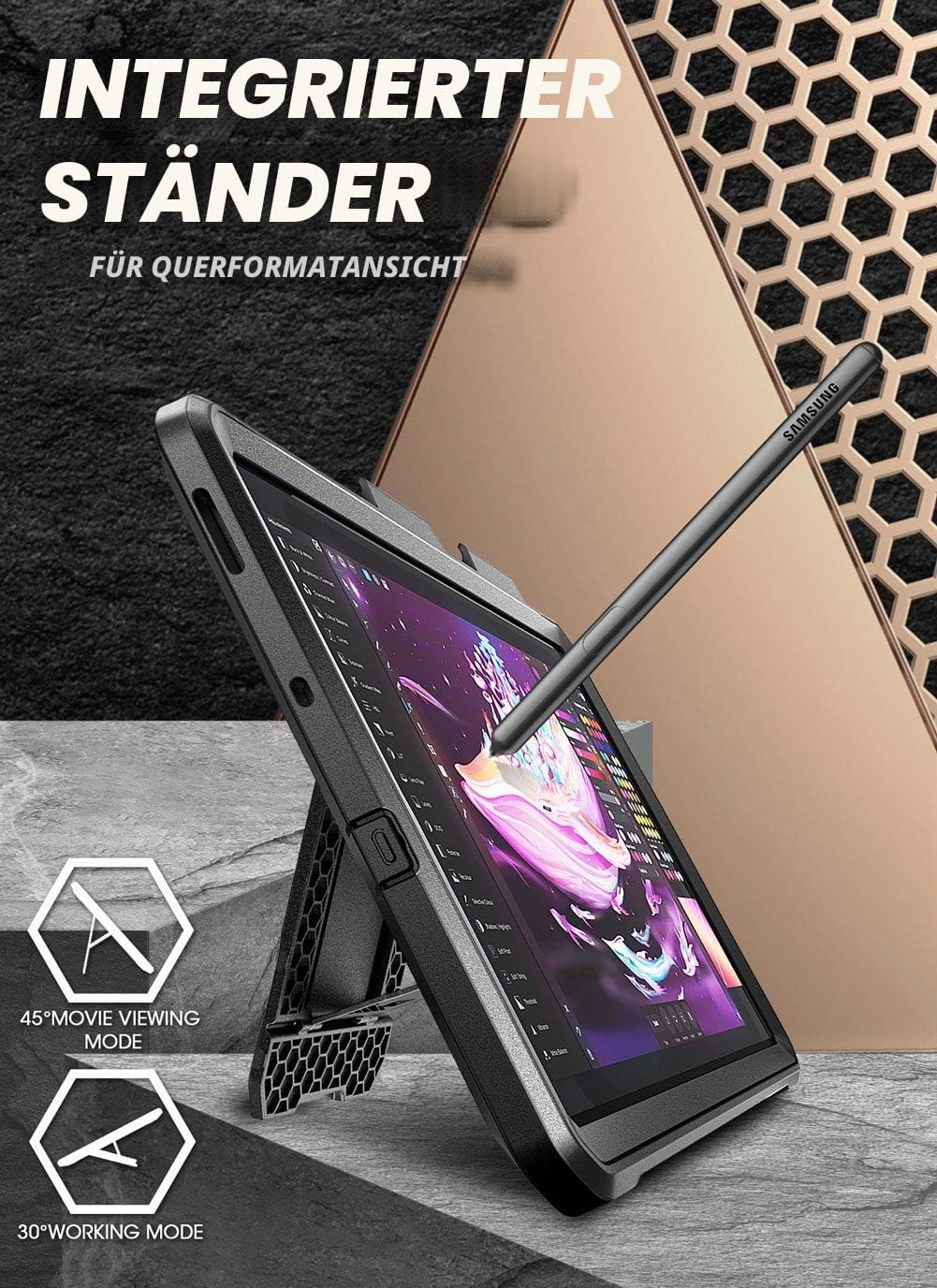 SUPCASE Case für Samsung Galaxy Tab S6 Lite (10.4'') Hülle 360 Grad Schutzhülle Cover [Unicorn Beetl