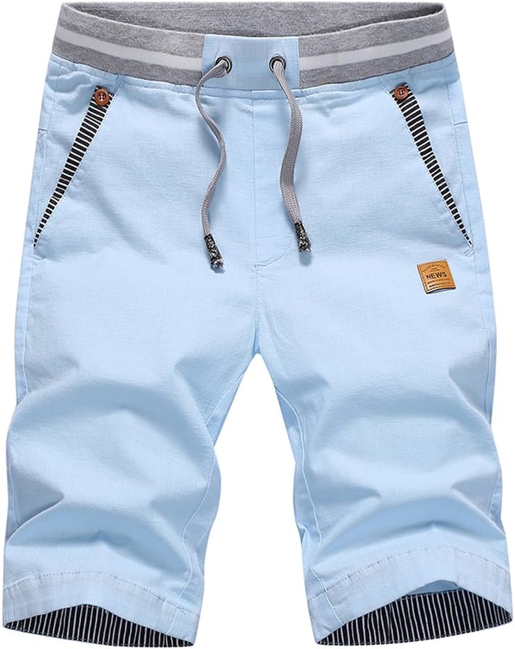 Tansozer Herrenshorts Herren Shorts Baumwolle Sommer Shorts mit Taschen Herren S Himmelblau, S Himme