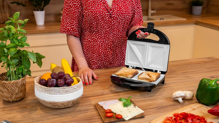 TEESA Sandwichmaker TSA3222 mit Keramikplatten silber/schwarz