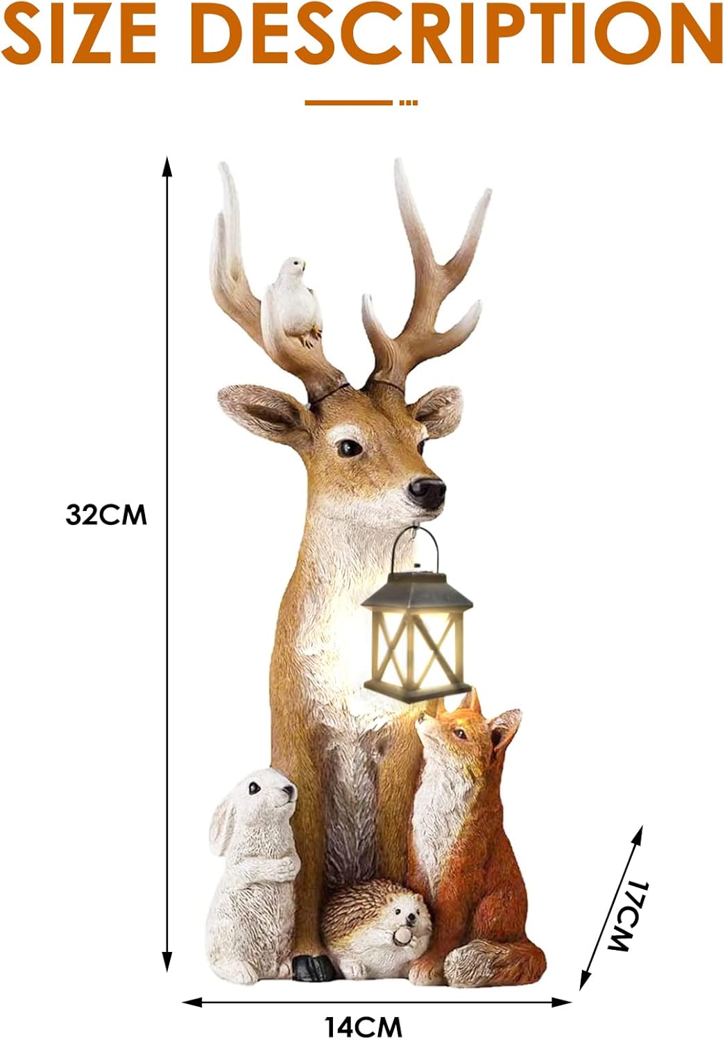 FUFRE Weihnachtsdeko Hirsch Mit LED Laterne, Herbstdeko Draussen -weihnachtsdeko Aussen, Gartendeko