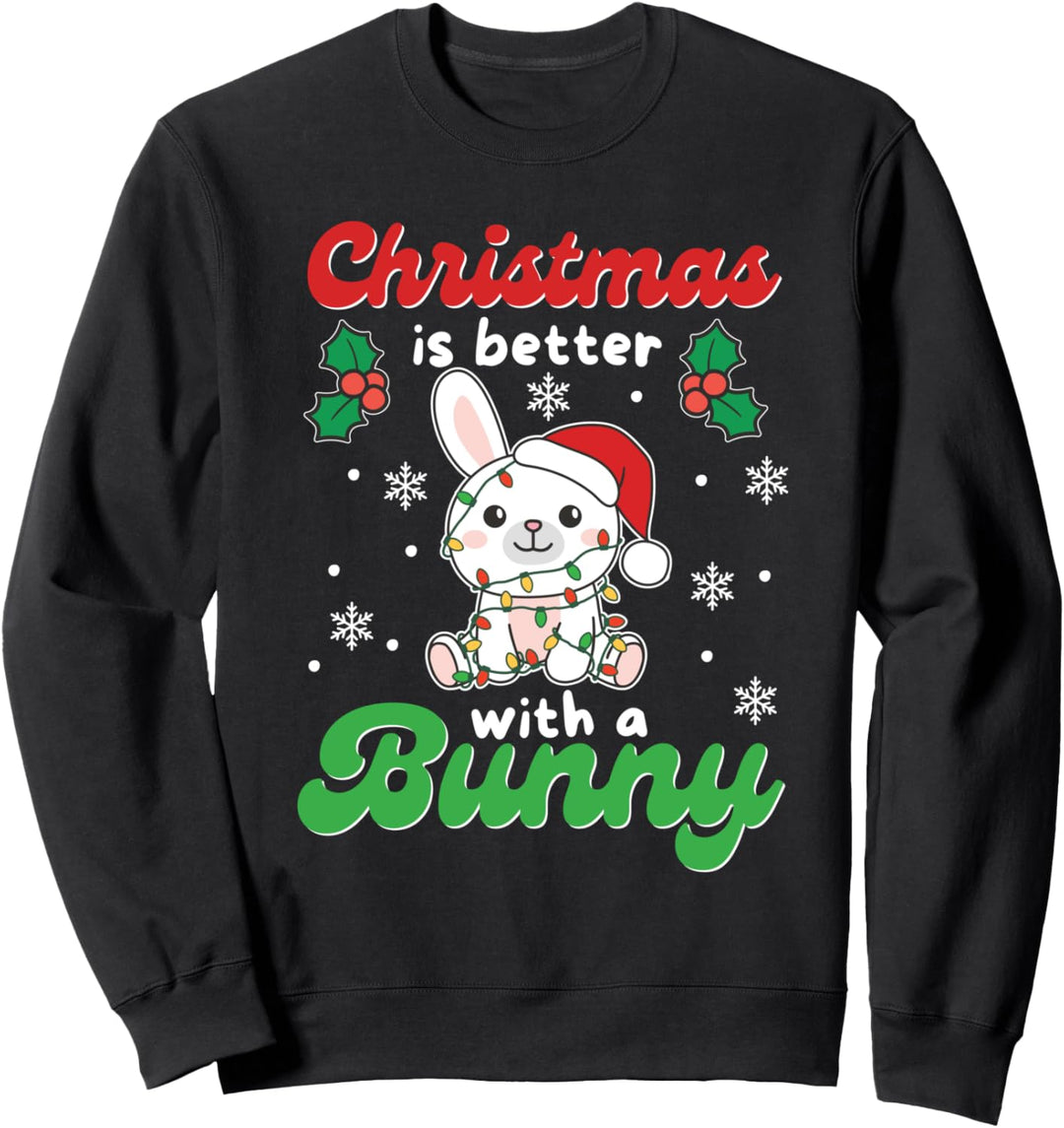 Weihnachten ist besser mit einem Hase süsse Hasen Sweatshirt