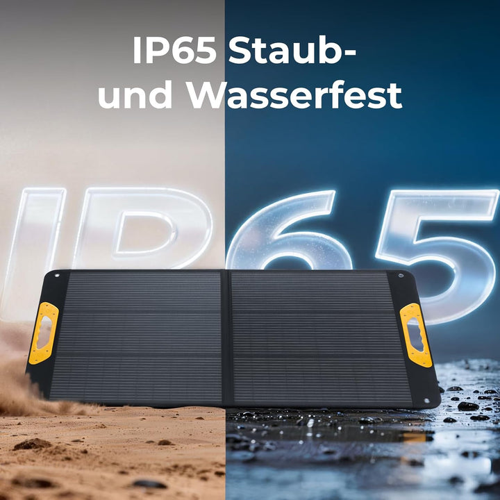 BougeRV 100W Solarpanel Faltbar, 25% Effizienz N-Typ Tragbares Solarpanel für 173Wh/277Wh Akku, Fibe