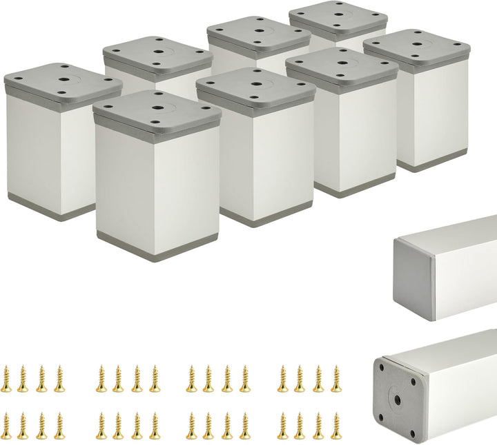 ALUSFERA Möbelfüsse Verstellbar – 8er Set – Schrankfüsse mit Elegantes Design – Füsse für Möbel 40 x
