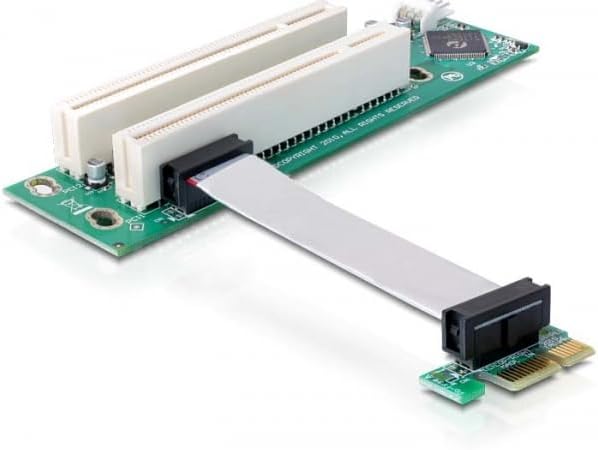 Delock 41341 Riser PCI-Express Karte (1x Slot auf 2X Slot), Grün, Weiss