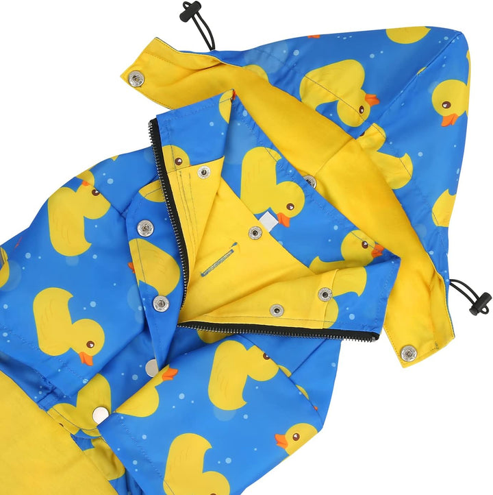 HDE Hunde-Regenmantel, doppellagig, Reissverschluss, Regenjacke mit Kapuze für kleine bis grosse Hun