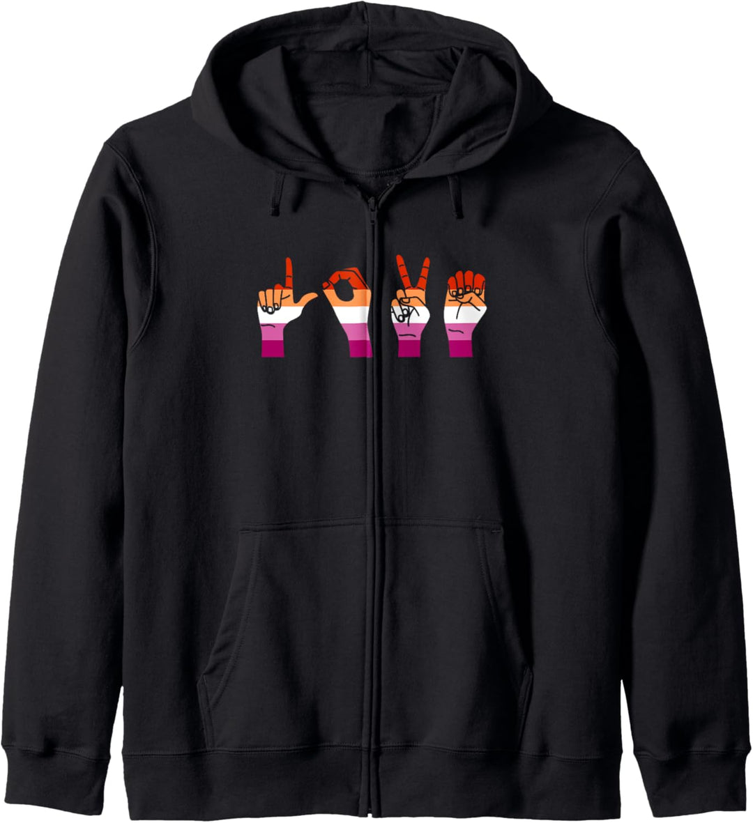 Liebe Zeichensprache Cute ASL LGBTQ Cute Lesbian Pride Ally Kapuzenjacke
