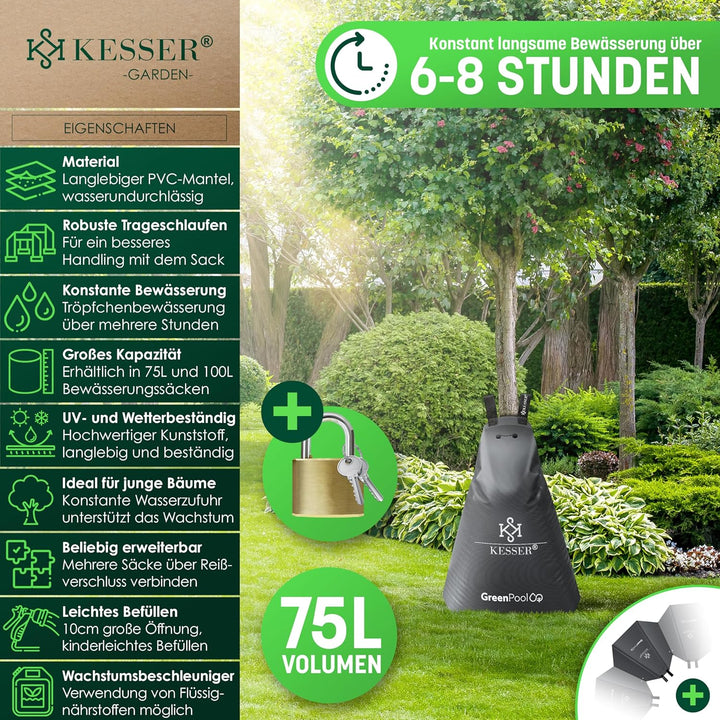 KESSER® Baum-Bewässerungssack 8er Set 75L Wassersack, Baumbewässerungsbeutel, PVC-Tasche langlebig &