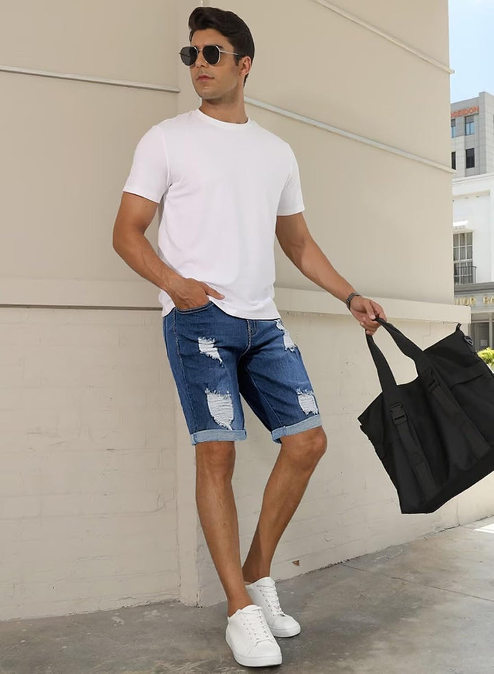 Meilicloth Jeans Shorts Kurze Herren Shorts Sommer Denim Western Casual C Blau XXS, C Blau XXS