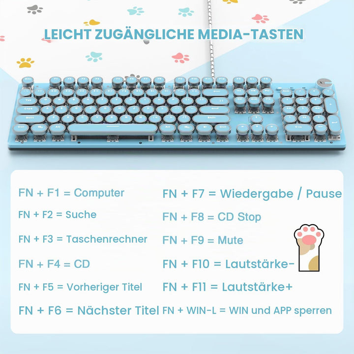 LexonElec Der Blaue Schalter Kann Zehn Laminosiken für Licht, 105 Taste USB-Computer, Manschetten-St