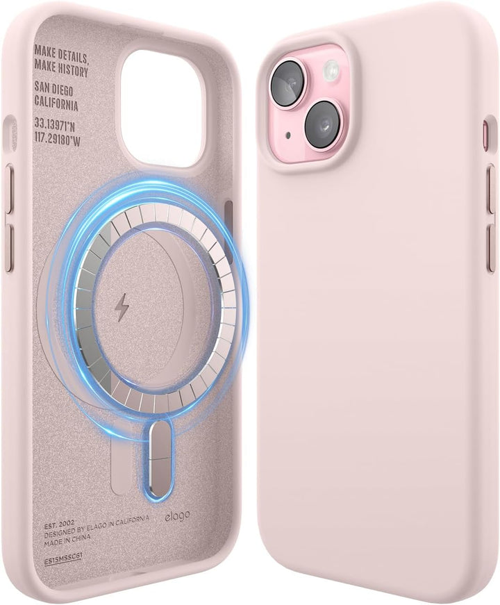 elago Magnetische Silikonhülle Kompatibel mit iPhone 15 Hülle, Kompatibel mit MagSafe Alles Zubehör,