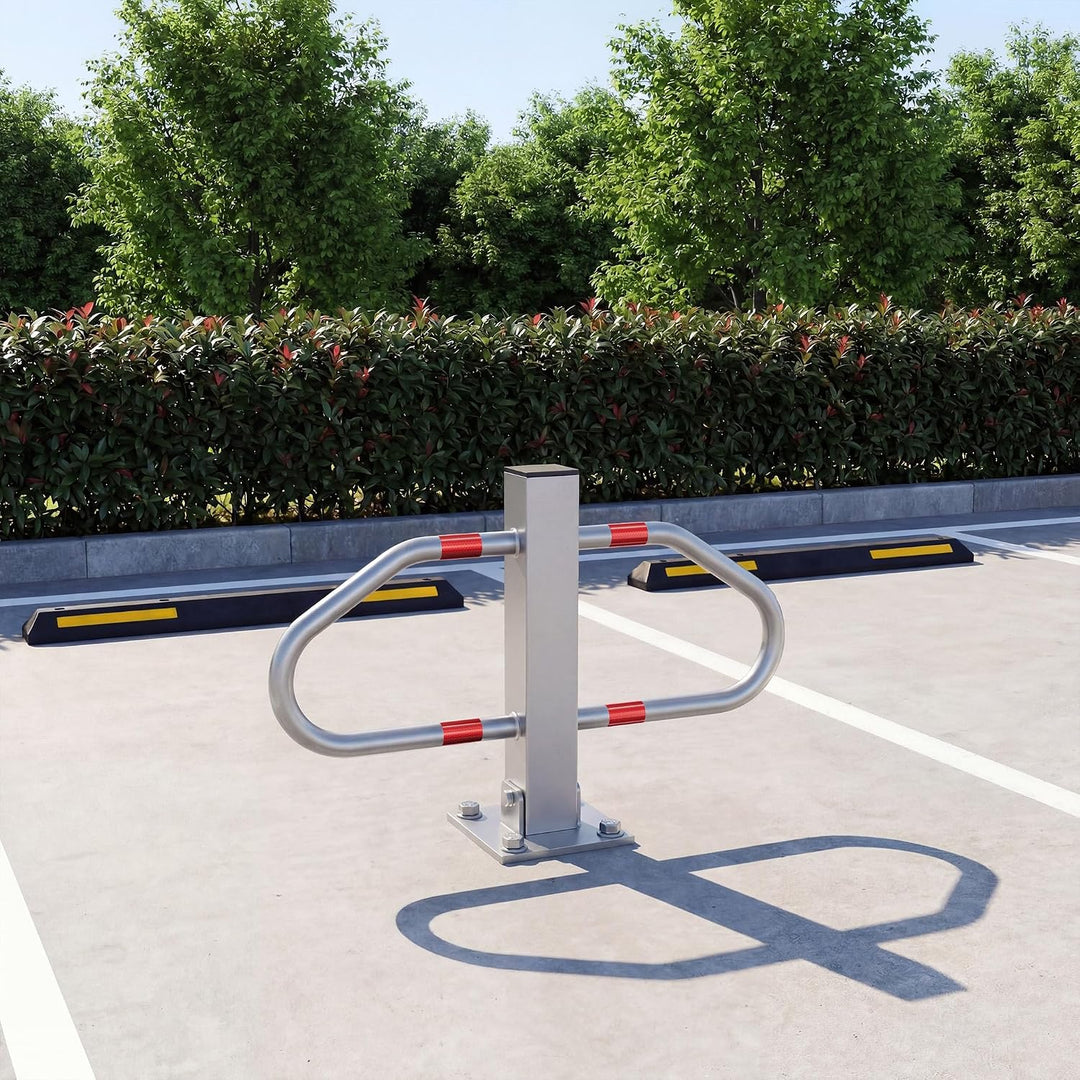 XPOtool Parkplatzsperre klappbar Parkplatzbügel inkl. 3 Schlüssel Sperrbügel aus Stahl Parkpfosten