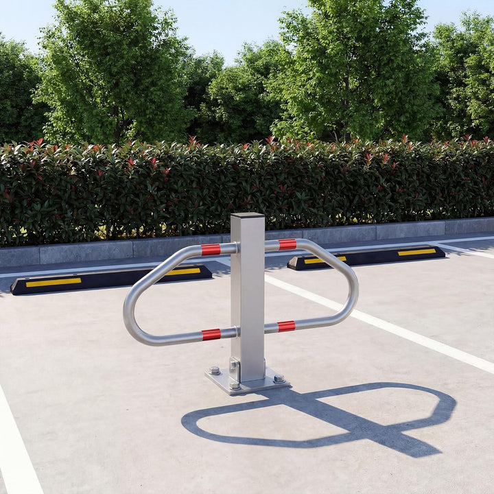 XPOtool Parkplatzsperre klappbar Parkplatzbügel inkl. 3 Schlüssel Sperrbügel aus Stahl Parkpfosten