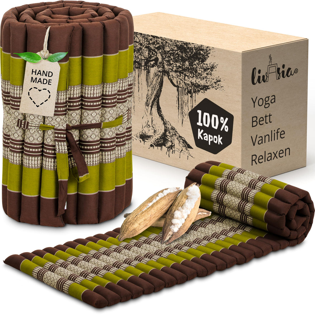 livasia Rollmatte Rollmatratze S schmal - 200x50x4,5cm - Gästebett Gästematratze 1 Person mit Muster
