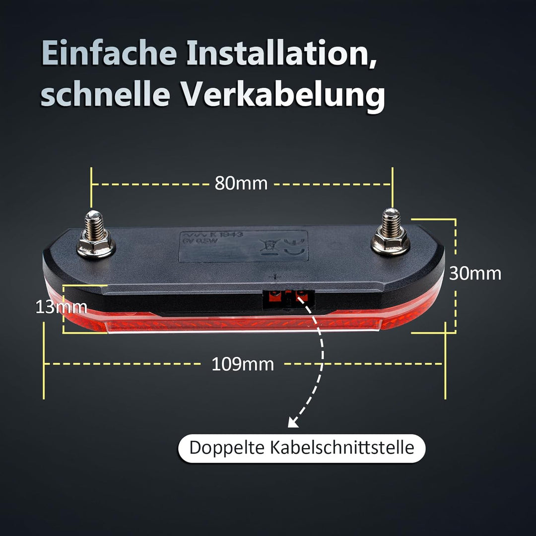 Led Fahrrad Rücklicht mit Bremslichtfunktion, USB-C Aufladbar | StVZO Zulassung Fahrradlicht Hinten,