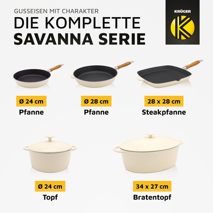 Karl Krüger Eisenguss-Fleischtopf Savanna, 24 cm