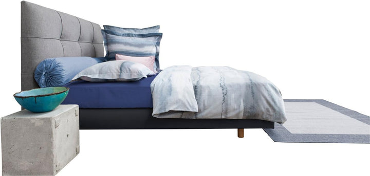 HNL Wendebettwäsche Satin blau-grau Grösse 135x200 cm (80x80 cm)