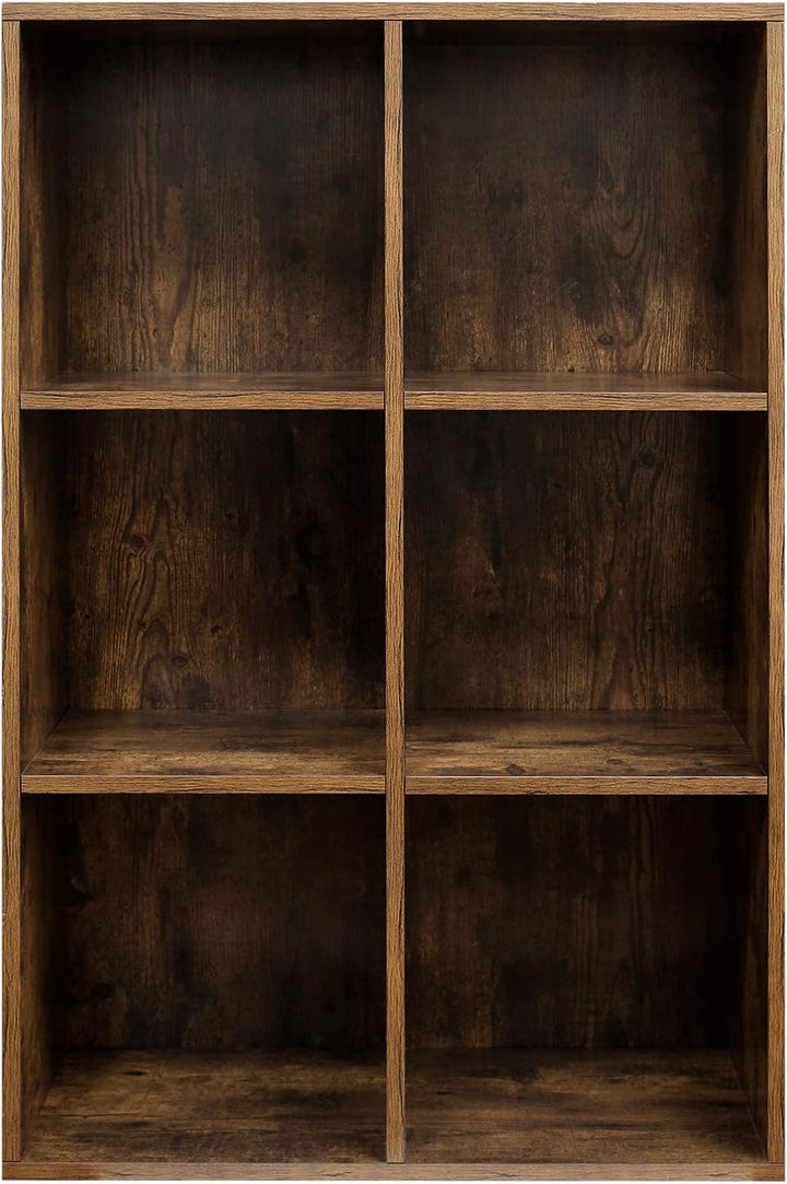 VASAGLE Bücherschrank, Bücherregal, mit 6 Fächern, Büroregal, Würfelregal, Standregal, für Wohnzimme