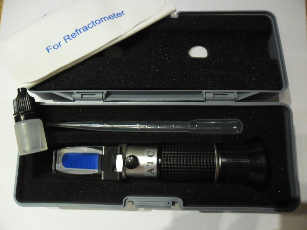 FSR Refraktometer für KFZ Frostschutz prüfer Batteriesäure Scheibenwasser 3001 mit KALIBRIERFLÜSSIGK