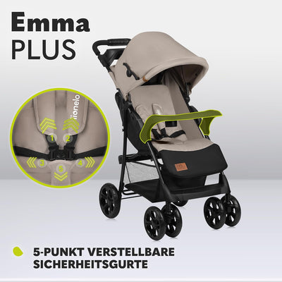 LIONELO Emma Plus Kinderwagen bis zu 15 kg, Kindersportwagen, leicht modern klein Buggy mit Liegepos