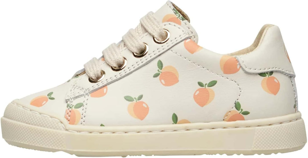 Naturino Eindhoven Zip-Sneakers aus Leder mit Apricot-Print 32 EU Creme Weiss, 32 EU Creme Weiss
