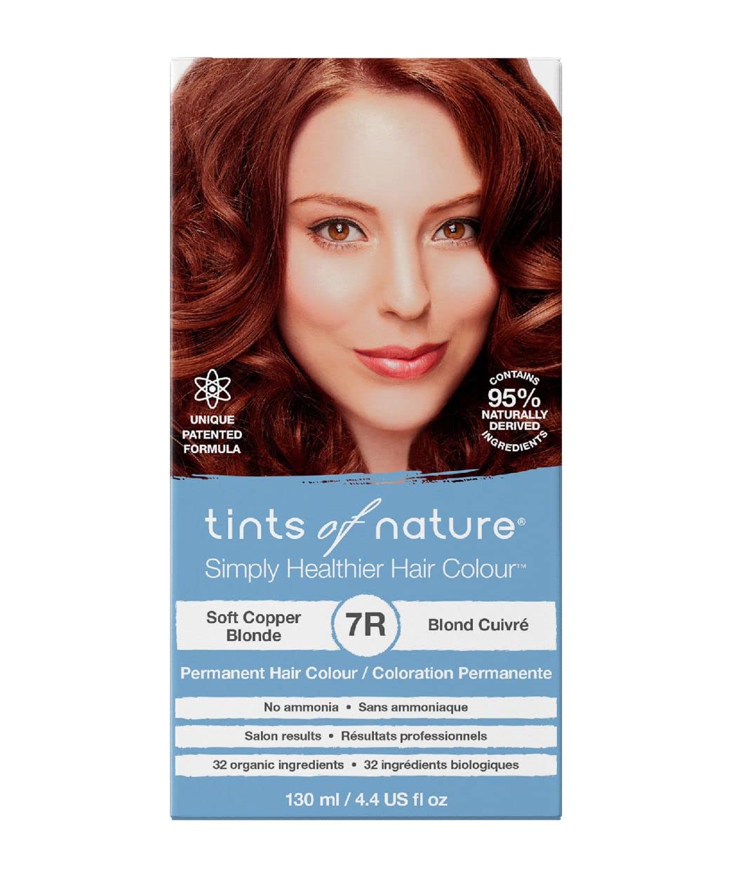Tints of Nature 7R Soft Copper Blonde Permanent Hair Dye, Sanftes Kupferblond Permanente Haarfarbe,