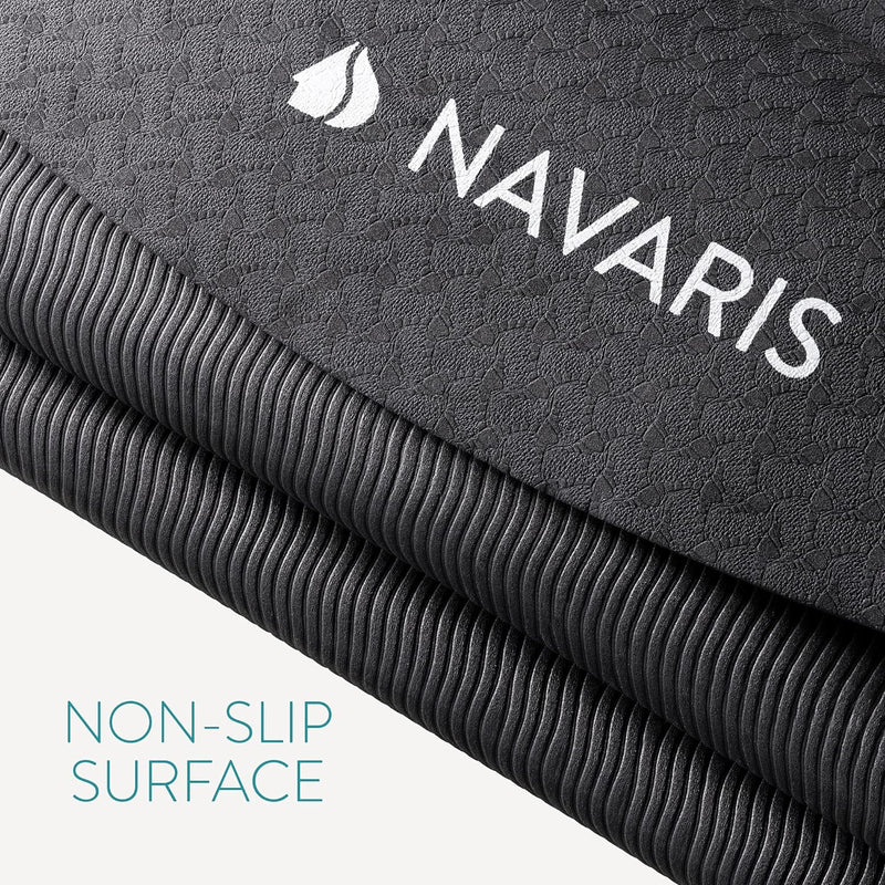 Navaris Yogamatte rund rutschfest gross - Ø 120cm Yoga Matte extra gross - 0,6cm dick - Fitnessmatte