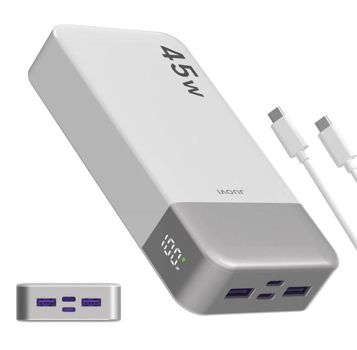 JUOVI Power Bank Fast Charging, 20000mAh 45W Tragbares Ladegerät, Super Fast Charging mit LED Displa