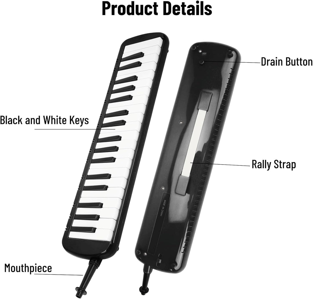 Melodica 37 Tasten Tastatur Melodica Blasmusikinstrument für Anfänger Professionelles Training mit E