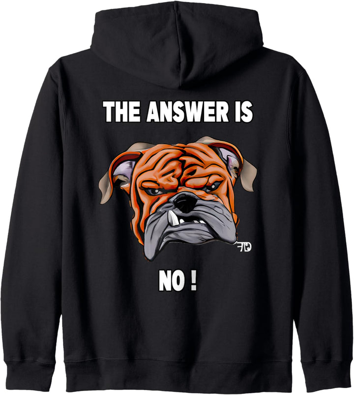 Mürrische Lustige Bulldogge sagt Nein Kapuzenjacke