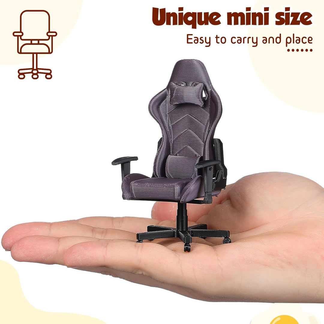 Hemobllo 1:12 Miniatur Gaming Stuhl Modell - Realistischer Schreibtischstuhl für Puppenhaus & Dioram