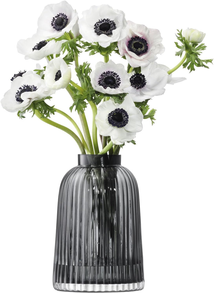 LSA Pleat Vase H20cm Grau Höhe 20 cm Grau, Höhe 20 cm Grau