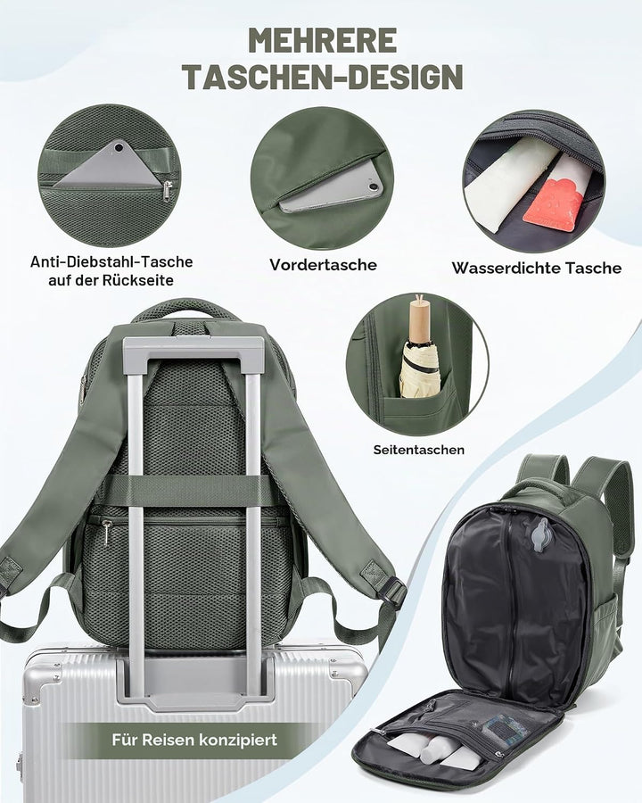 SZLX Grosser Reiserucksack Damen,Vakuum Rucksack mit Pumpe Ryanair Handgepäck 40x30x20 Herren, Wizza
