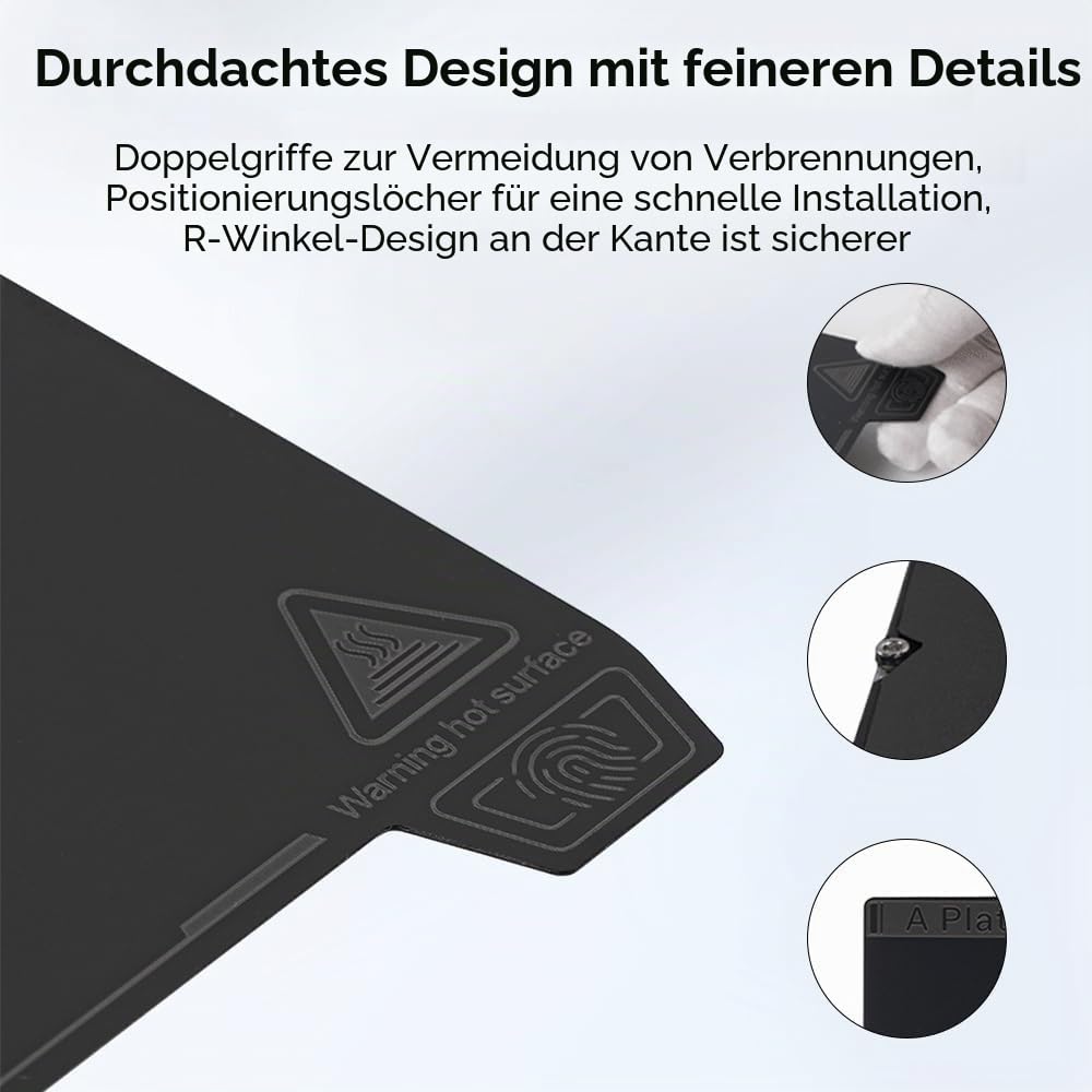 Creality Offizielles K1 Max Bauplatten-PEI-Bett-Kit 315 x 310 mm, glatt, abnehmbar, magnetisch, flex