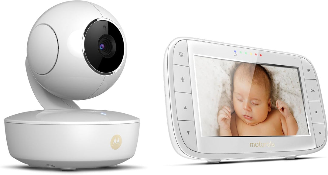 Motorola Baby MBP 50 Video-Babyphone mit Schwenk-, Neige-und Zoomfunktion, 5,0 Zoll Farbdisplay, Nac