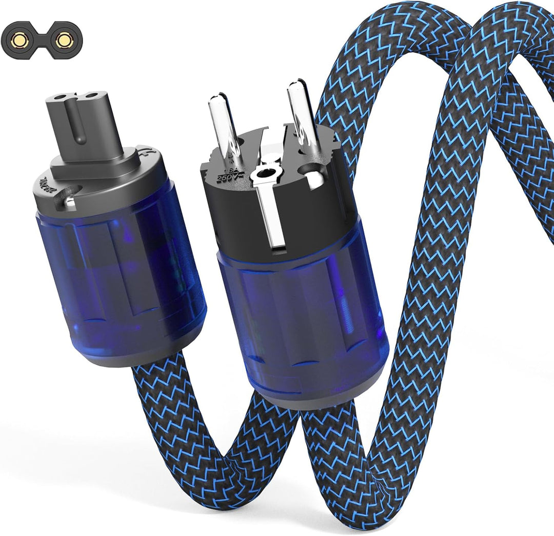 Monosaudio HiFi High End C7 Netzkabel 1,5M/4,9FT 2-Polig Abbildung 8 Audiophil Stromkabel 10AWG Kupf