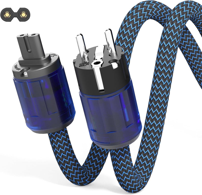 Monosaudio HiFi High End C7 Netzkabel 1,5M/4,9FT 2-Polig Abbildung 8 Audiophil Stromkabel 10AWG Kupf