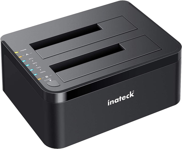 Inateck USB 3.0 Festplatten Dockingstation, Dual-Schacht Docking für 2,5/3,5 Zoll SATA HDD SSD, Offl
