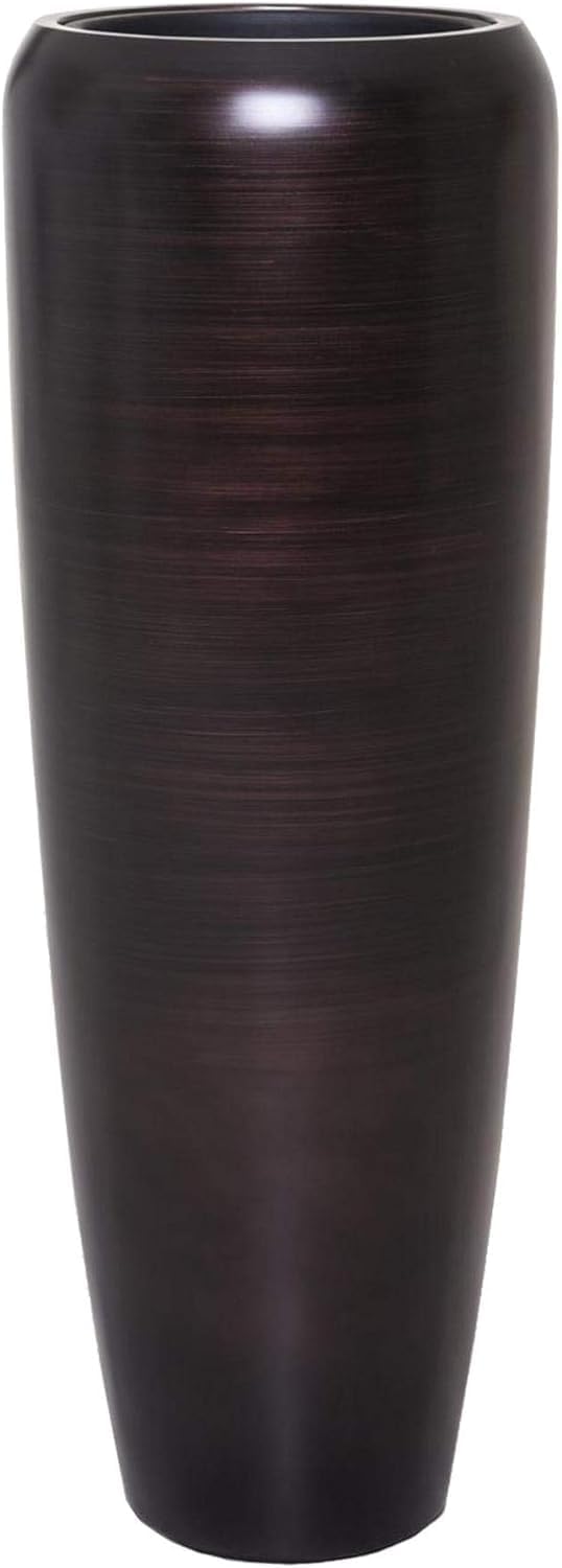 VIVANNO Pflanzkübel Pflanzgefäss Bodenvase exklusiv CAVITA Schwarz Braun Seidenmatt (97x34) Schwarz