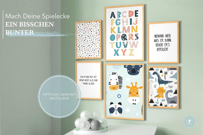 Papierschmiede® Bilder Kinderzimmer Kids Mood Poster Set ABC Dino Safari, Kinderzimmer Bilder Babyzi