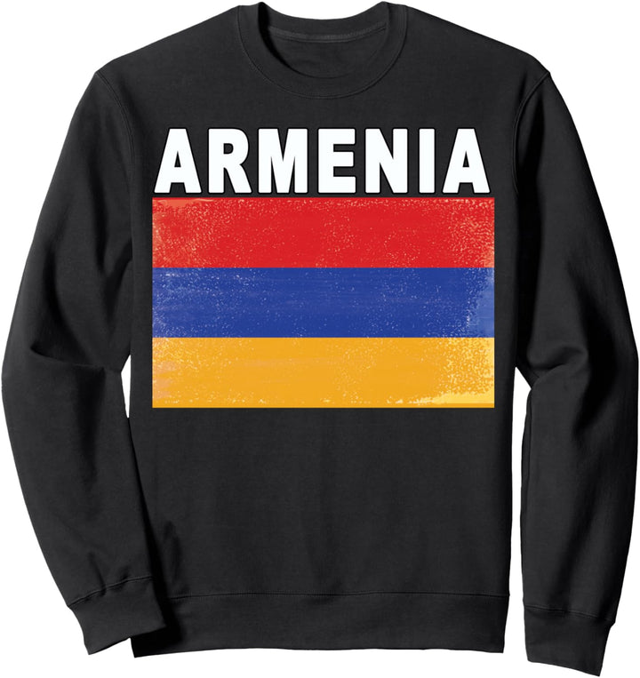 Armenian Distressed-effect National Flag Image Design Sweatshirt