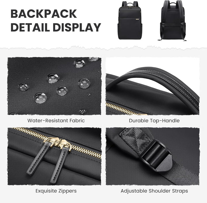Rucksack Damen, Rucksack mit Laptop Fach 16 Zoll Herren Laptop Rucksack Wasserdicht, Schultasche Kle
