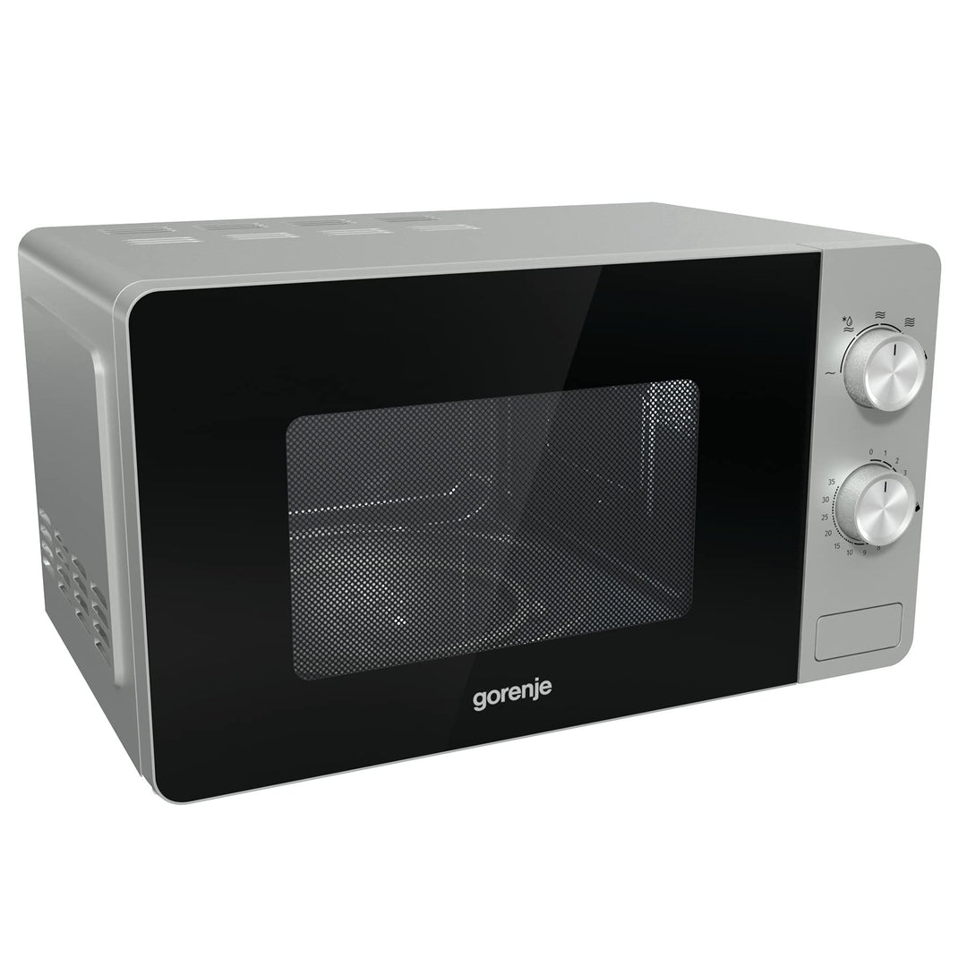 Gorenje MO20E1S Mikrowelle / 800 W, Schwarz, Edelstahl. Inox - Look ‎20 Liter Essential Line, Inox -