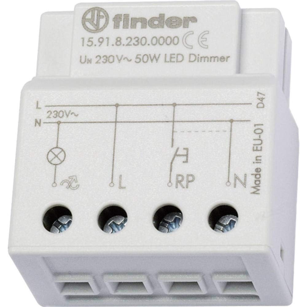 Finder 159182300000PAS Elektronischer Einbau-Dimmer, 230 VAC, für weissleuchtende Lampen