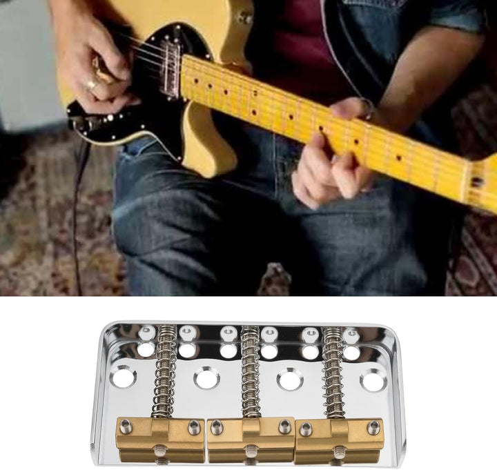 Kurze Gitarrensteg, Messing, kompensiert, kompatibel mit Telecaster-Gitarre, Silber