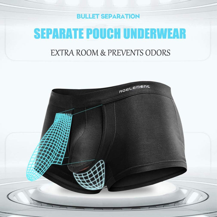 Ouruikia Herren Unterwäsche Modal Boxershorts Leichte Turnks Tagless Unterhose mit separater Tasche
