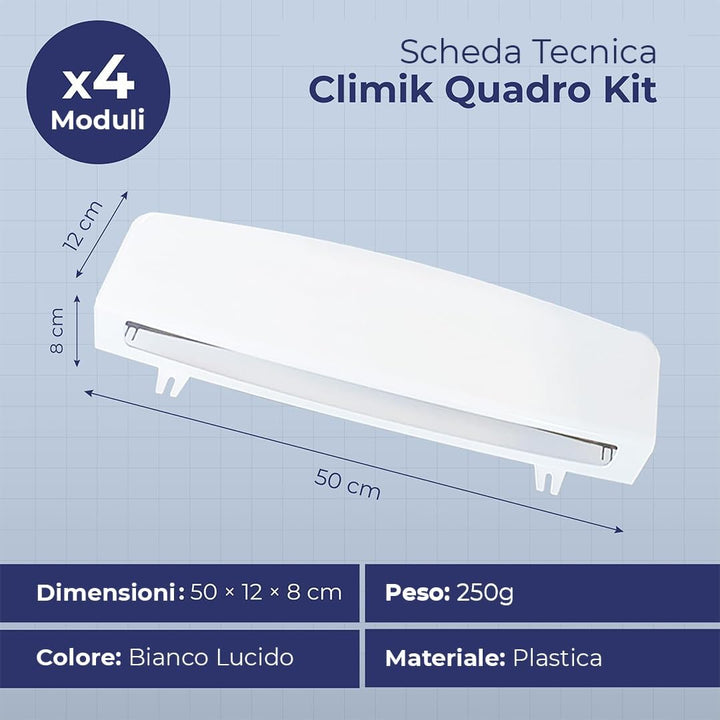 Set of 4 Wind deflectors for air conditioning cassette CLIMIK QUADRO Made in Italy