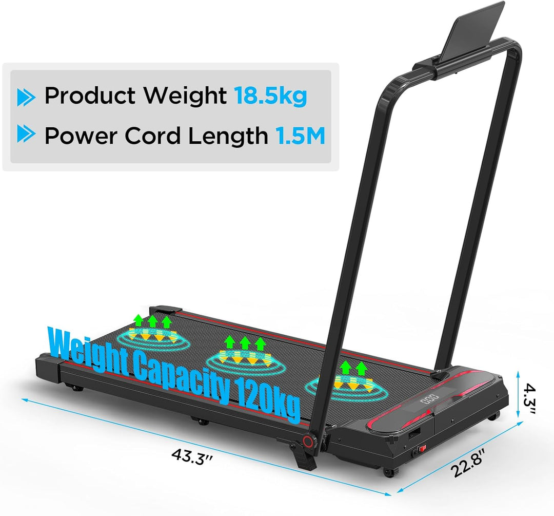 Laufband für Zuhause mit Neigung, 2 in 1 Walking Pad, Laufband mit Steigung, 2.5HP Under Desk Schrei