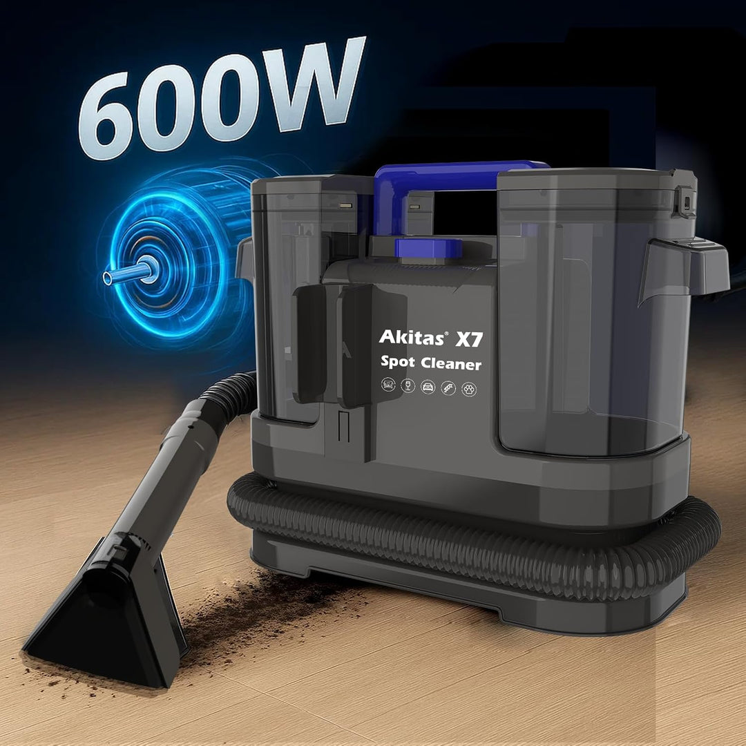 Akitas X7 600W Waschsauger, Polsterreiniger Gerät, 2-Tank Nasssauger, Selbstreinigung, Leicht für Ti