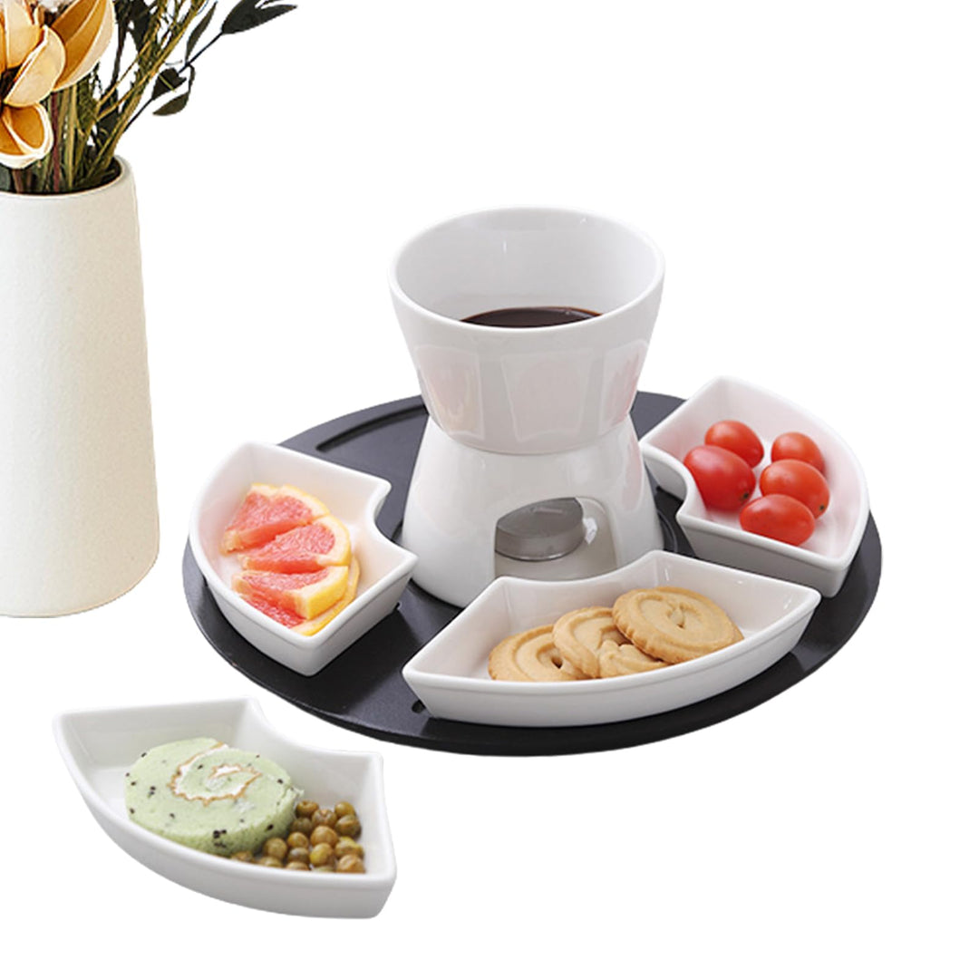Generisch Schokofondue Tasse Set - Keramik Käsefondue Kit, Butterwärmer, 300ml Schokolade Eiscreme W