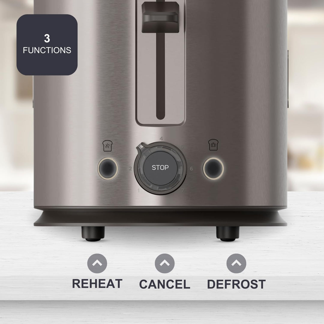 BLACK+DECKER - Toaster BXTOA901E 900W | 2 Schlitze | Automatische Zentrierung | 7 Bräunungsstufen |